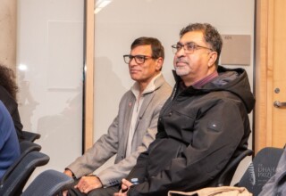 Ajit Thandi, Dhahan Prize supporter and Shahzad Nazir Khan, Dhahan Prize advisor at the 2024 Author Dialogue with Dhahan Prize winning authors and SFU at Surrey Libraries City Centre Branch on November 13 2024 Ajit Thandi, Dhahan Prize supporter and Shahzad Nazir Khan, Dhahan Prize advisor at the 2024 Author Dialogue with Dhahan Prize winning authors and SFU at Surrey Libraries City Centre Branch on November 13 2024