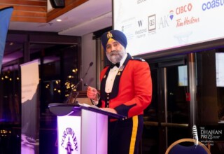 Baltej Dhillon, master of ceremonies at the 2023 Dhahan Prize Ceremonies Baltej Dhillon, master of ceremonies at the 2023 Dhahan Prize Ceremonies