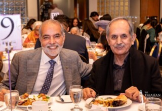 Barj Dhahan with a guest at the 2023 Dhahan Prize Ceremonies