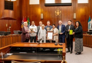 Attendees and councillors at the 2024 Proclamation of Punjabi Literature Week by the City of Vancouver on November 13, 2024 Group photo of attendees and councillors at the 2024 Proclamation of Punjabi Literature Week by the City of Vancouver on November 13, 2024