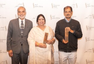 Dhahan Prize Founder, Barj S. Dhahan, with 2024 Finalist, Surinder Neer and 2024 Winner, Jinder Dhahan Prize founder with 2024 finalist Surinder Neer and 2024 winner Jinder