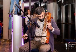 Inderpal Gill, sarangi player, at the 2023 Dhahan Prize Ceremonies Inderpal Gill, sarangi player, at the 2023 Dhahan Prize Ceremonies