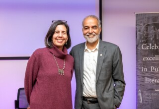 Melek Su Ortabasi, Associate Dean, Faculty of Arts and Social Sciences, SFU and Barj Dhahan, Founder, The Dhahan Prize for Punjabi Literature Melek Su Ortabasi, Associate Dean, Faculty of Arts and Social Sciences, SFU and Barj Dhahan, Founder, The Dhahan Prize for Punjabi Literature