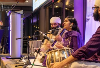 Musical performance with vocalist Saanjh Jaura, tabla player Sunny Matharu and esraj player Pavittar Singh at the 2024 Dhahan Prize ceremonies Musical performance with vocalist Saanjh Jaura, tabla player Sunny Matharu and esraj player Pavittar Singh at the 2024 Dhahan Prize ceremonies
