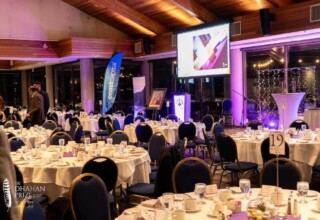 The table and room set up at the 2023 Dhahan Prize Ceremonies The table and room set up at the 2023 Dhahan Prize Ceremonies