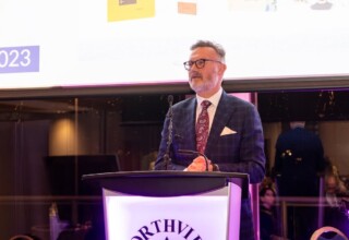 Michael Daerendinger, Commercial Financial Services RBC, noting the company's contributions to emerging Punjabi artists at the 2023 Dhahan Prize Ceremonies Michael Daerendinger, Commercial Financial Services RBC at the 2023 Dhahan Prize Ceremonies