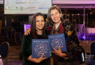 Azadeh Yamini-Hamedani (Associate Professor & Chair, Department of World Languages and Literatures, Simon Fraser University) and Melek Ortabasi (Associate Professor, Department of World Languages and Literatures, Simon Fraser University) SFU professors at 2023 Dhahan Prize Ceremonies