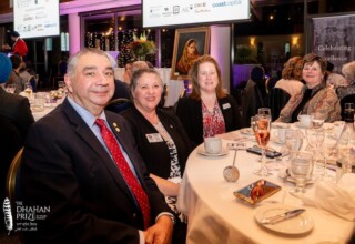 Left to right: Dave and Isabelle Hayer, next to Jenny Fry and Joanne Curry, VP External Relations at SFU. Professors and supporters of Simon Fraser at the 2023 Dhahan Prize Ceremonies