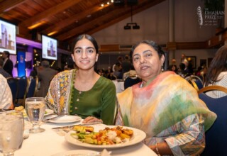 Youth Awardee with her teacher at the 2024 Dhahan Prize ceremonies Youth Awardee with her teacher at the 2024 Dhahan Prize ceremonies