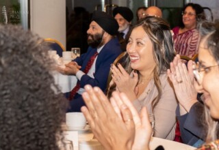 Guests from UBC at the 2024 Dhahan Prize ceremonies Audience clapping at the 2024 Dhahan Prize ceremonies