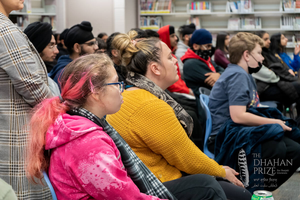 Students in audience for Dhahan Youth Award activity with award-winning Punjabi author