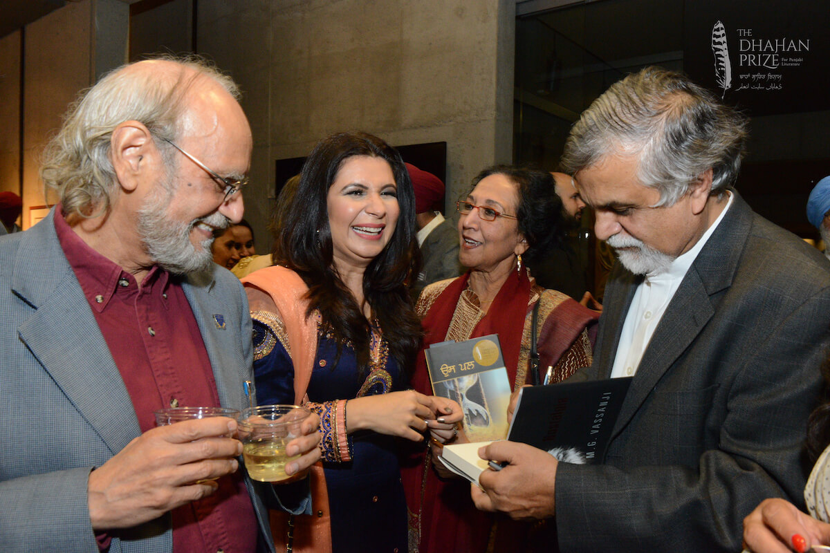 Tarannum Thind interacting with authors at the Dhahan Prize ceremonies in 2016